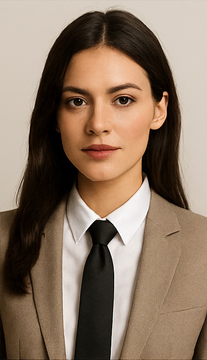 Mujer con corbata elegante