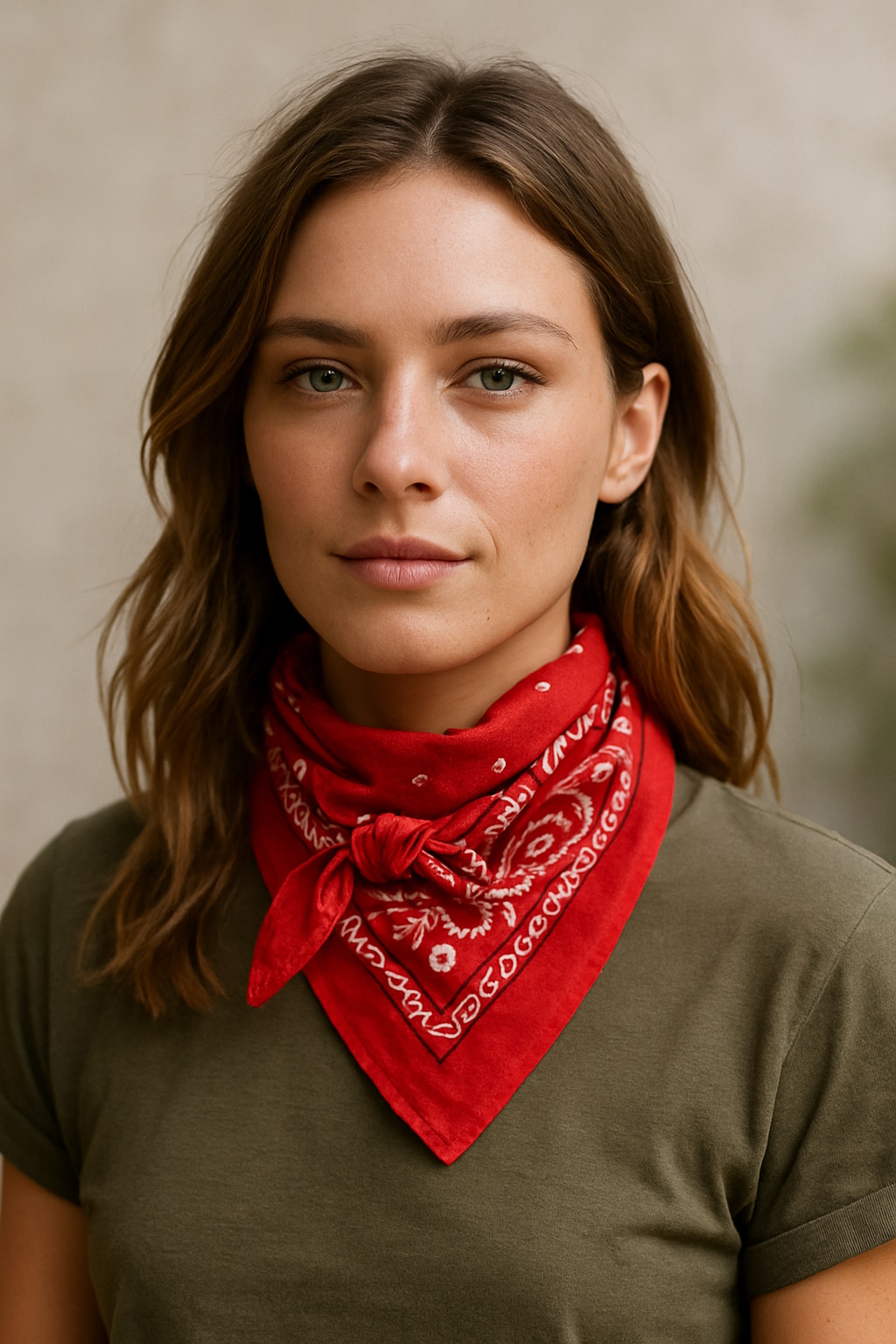 Resultado final del nudo bandana en pañuelo