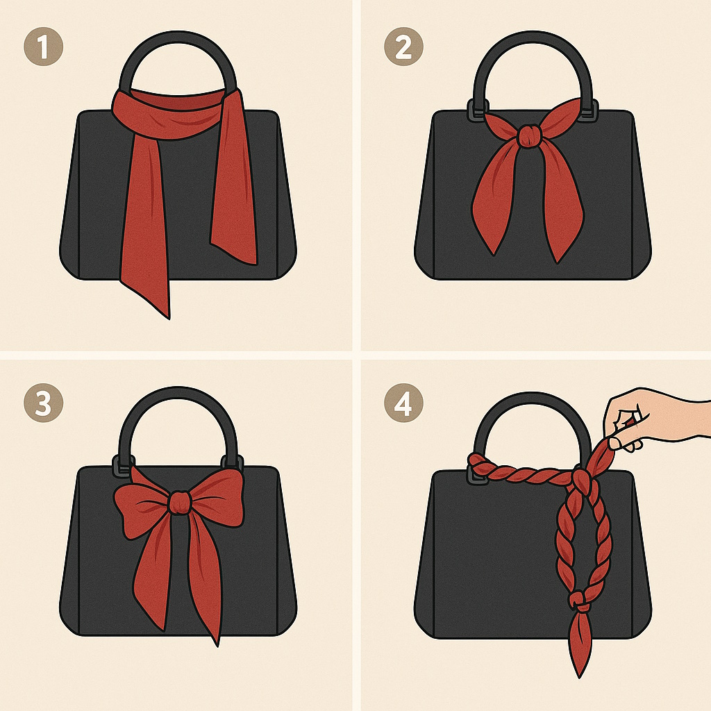Cómo hacer nudos de pañuelo en bolsos paso a paso