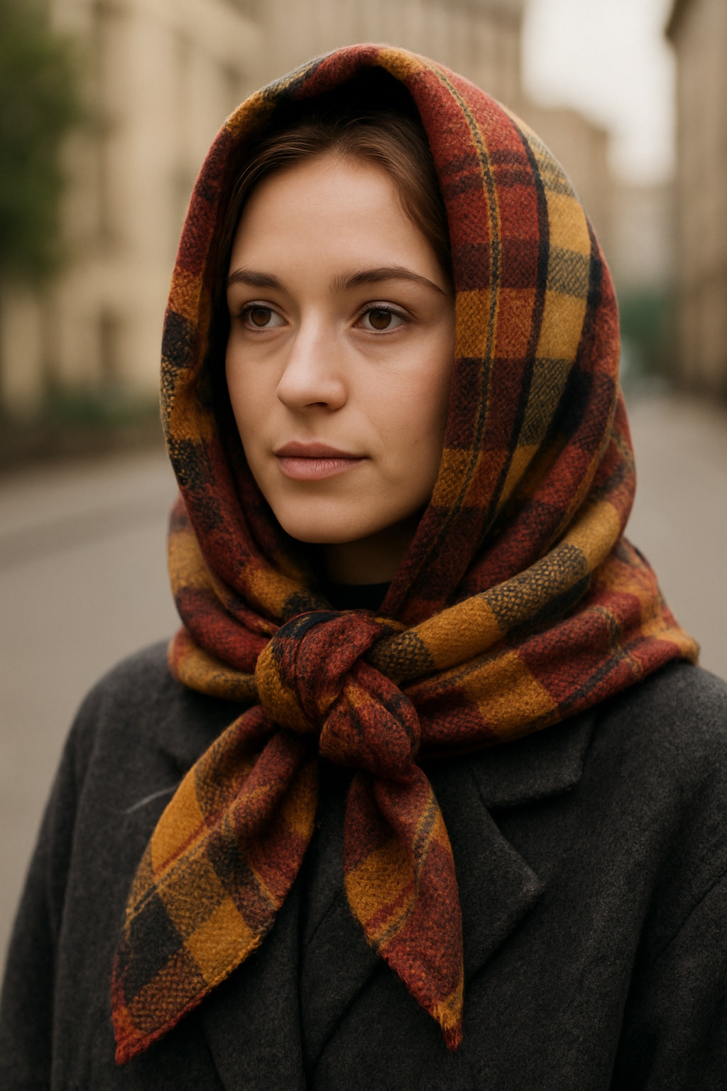 Resultado final del nudo capucha con pañuelo