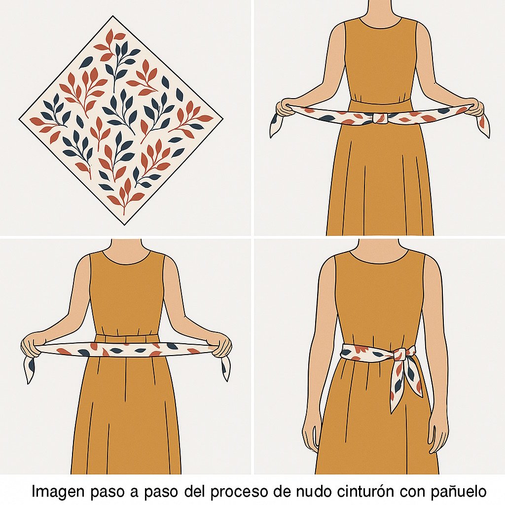 Cómo hacer el nudo cinturón para pañuelos paso a paso