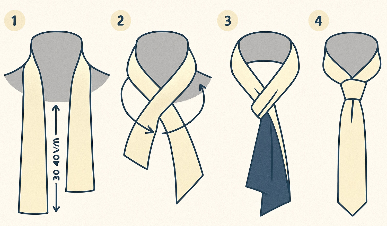 Cómo hacer el nudo corbata para bufandas paso a paso