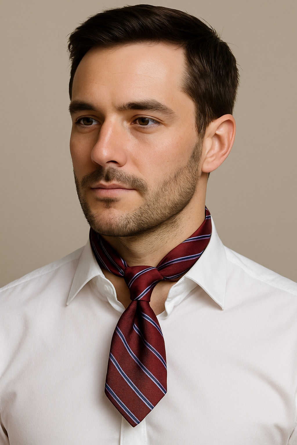 Resultado final del nudo corbata en pañuelo