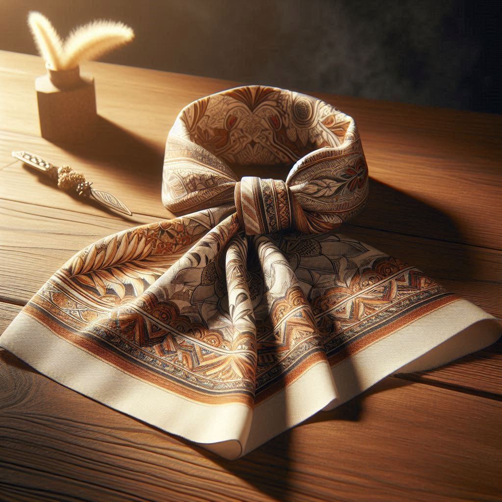 Resultado final del nudo cruzado en bufanda