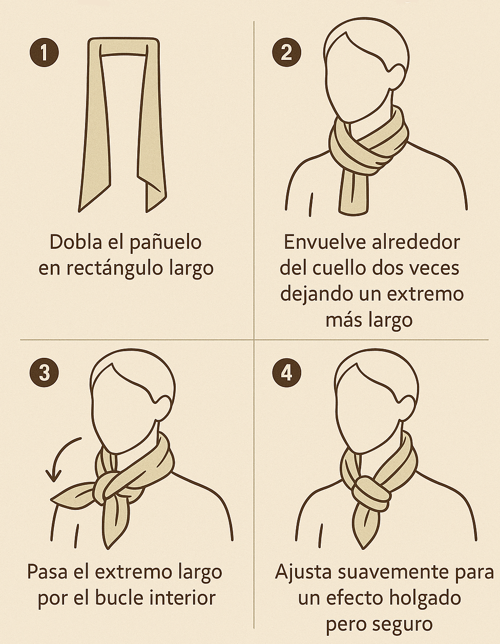 Cómo hacer el nudo loop para pañuelos paso a paso