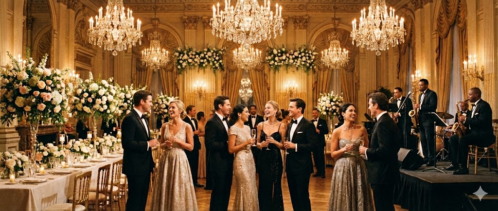 Vestimenta formal elegante en un entorno de eventos especiales