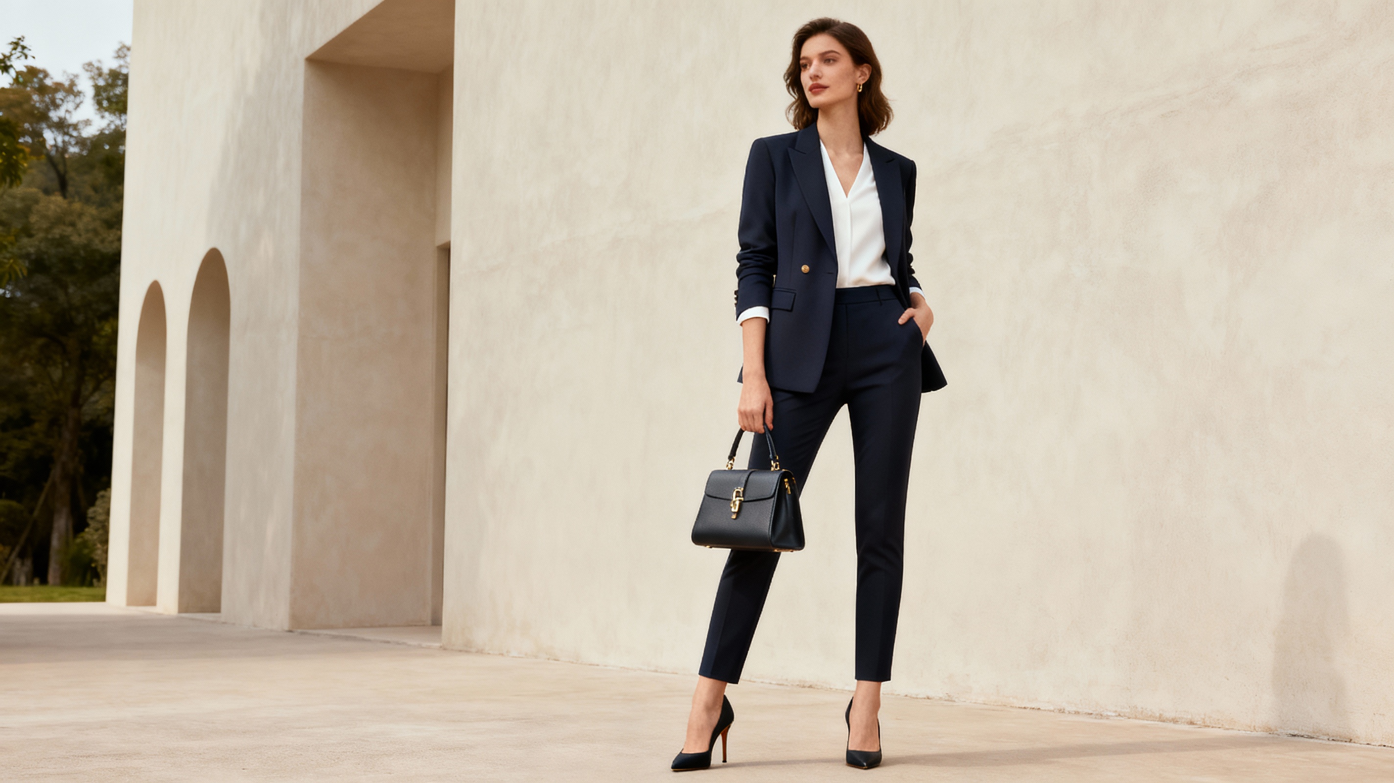 Ejemplo de vestimenta femenina elegante y cuidada