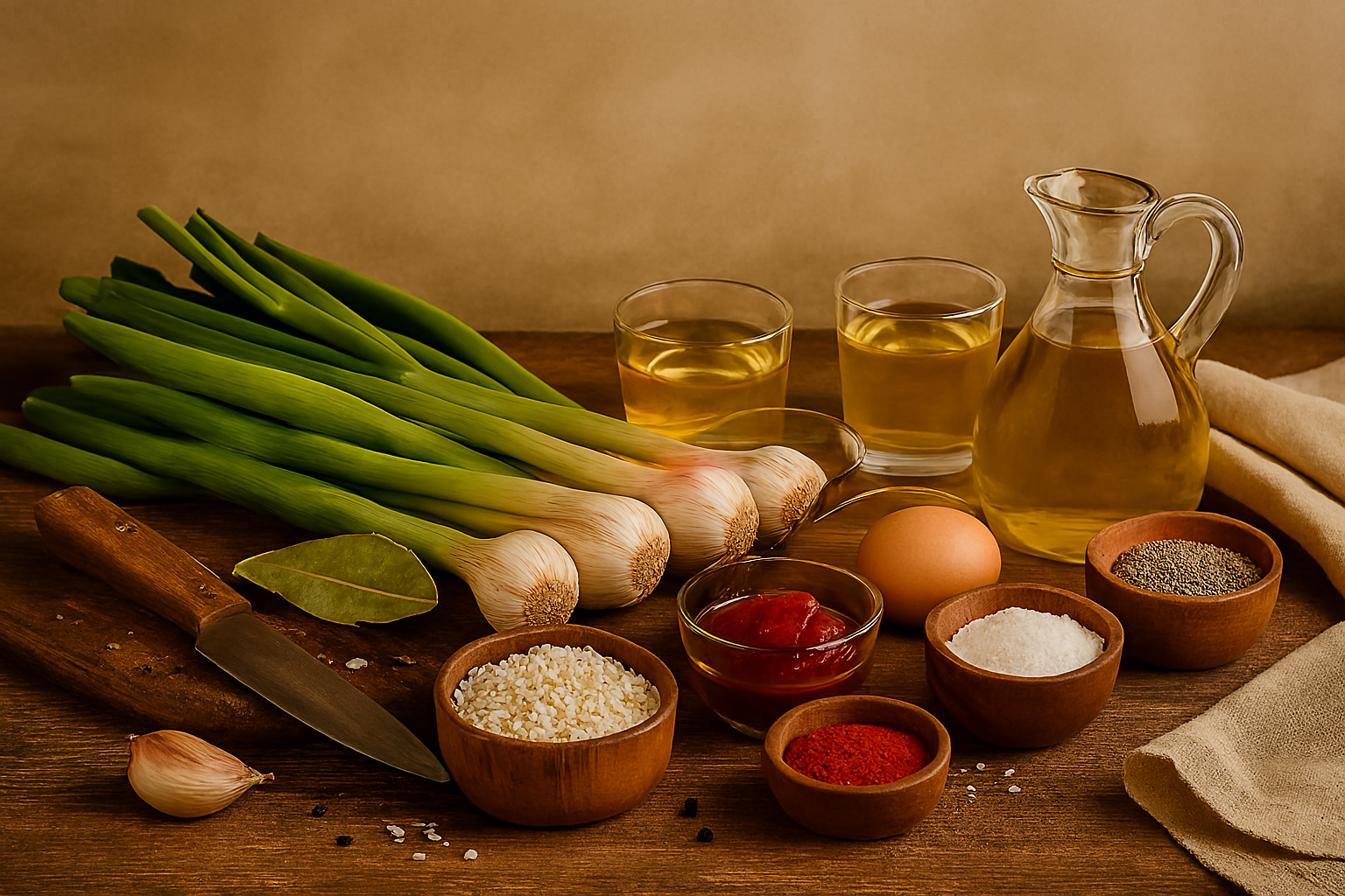 [:Ingredientes arroz con ajos tiernos]