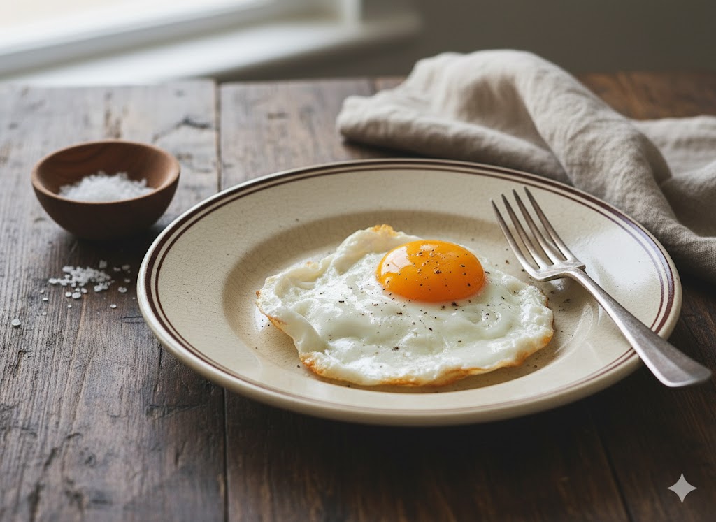 Huevo frito servido