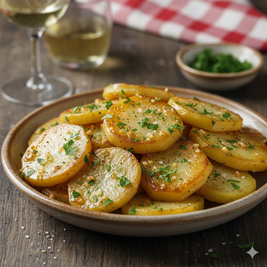 [translate:Patatas al ajillo con perejil servidas]