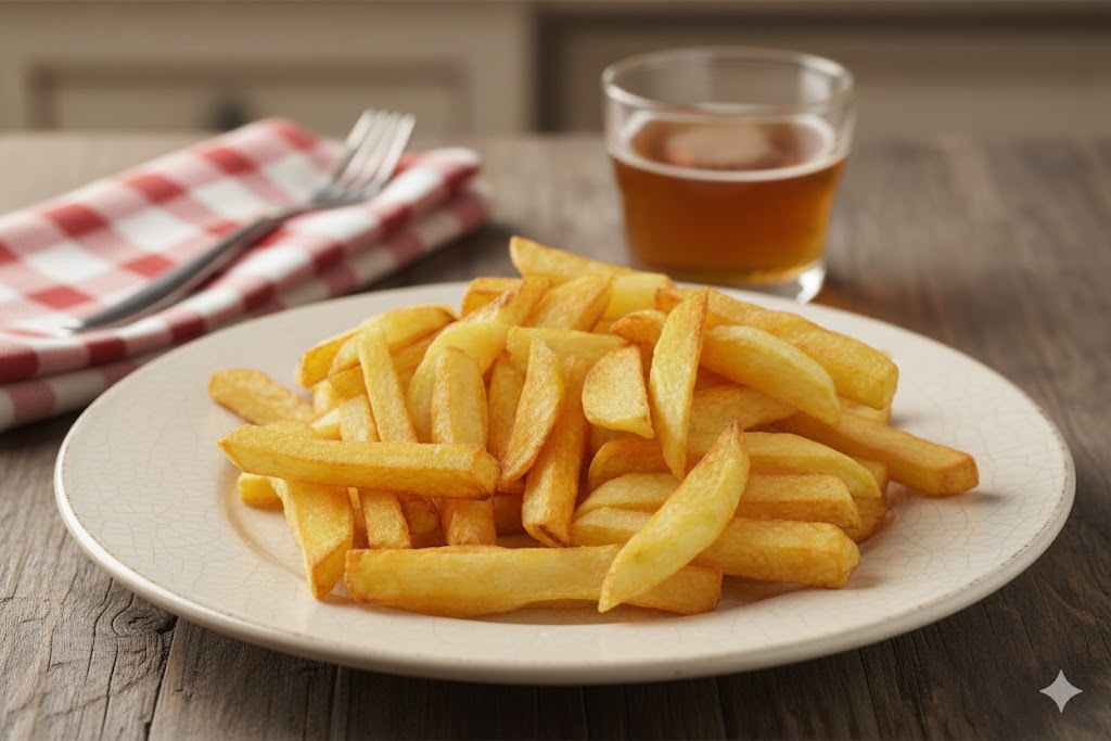 [translate:Patatas fritas caseras servidas]