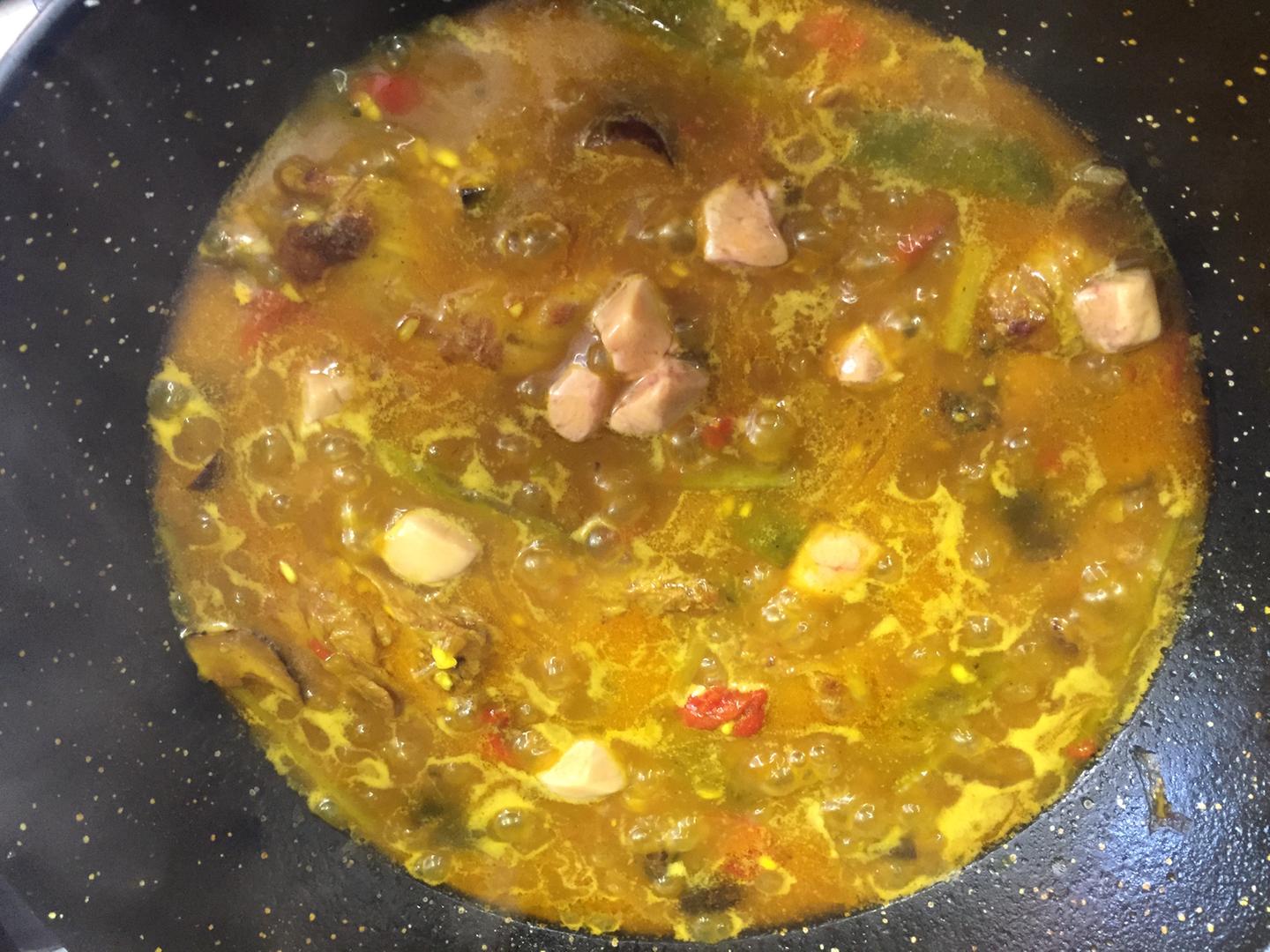 Añadir el foie al arroz