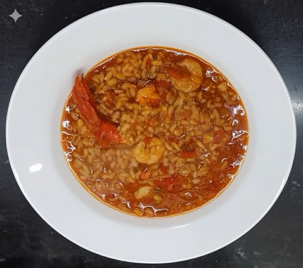 Arroz meloso de carabineros y gambas