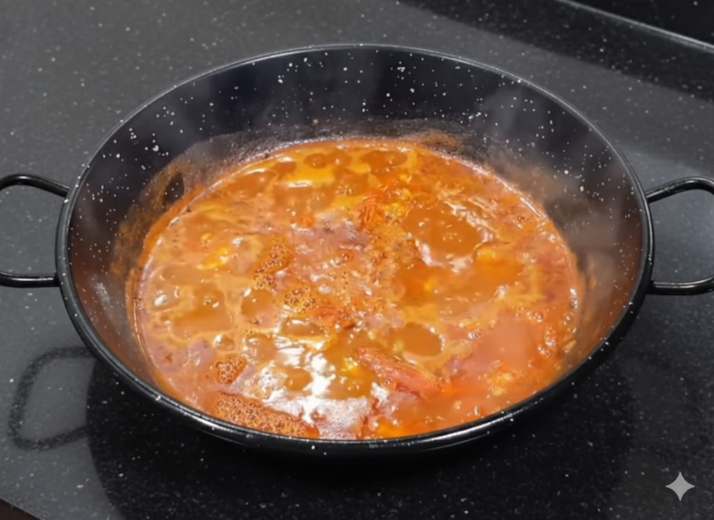 Arroz meloso de carabineros y gambas terminado