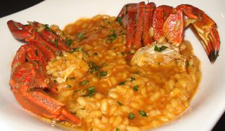 Arroz meloso con nécora