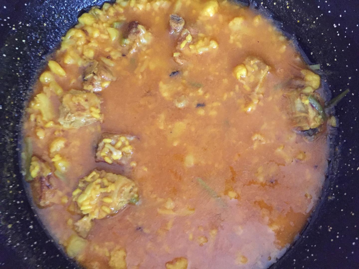 Arroz meloso de costillas terminado