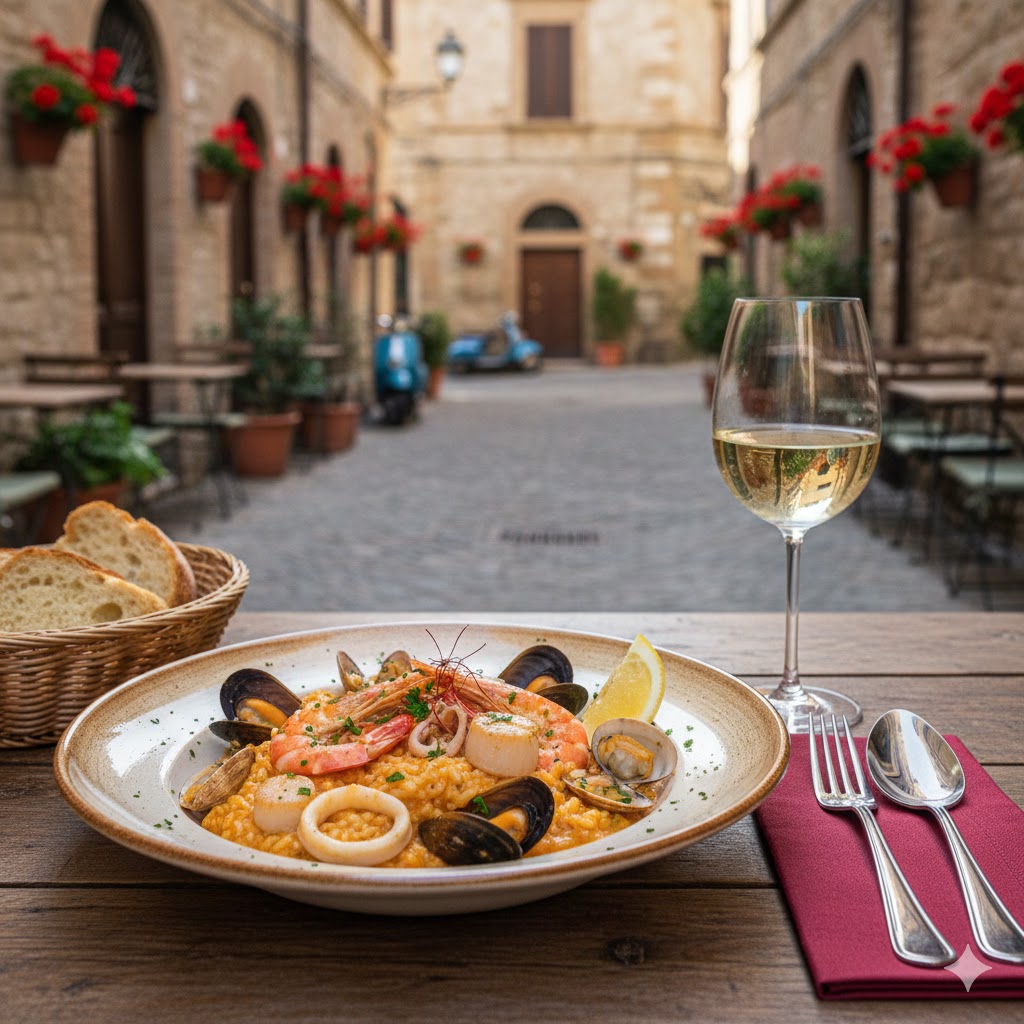 [translate:Risotto Frutti di Mare servido]