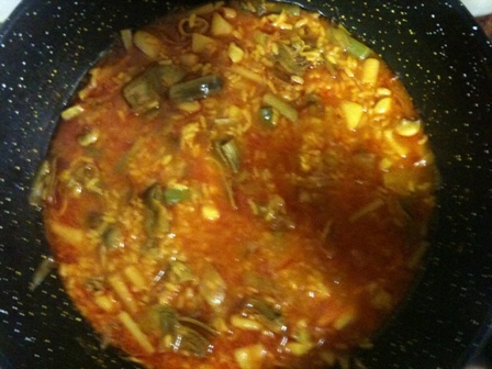 Arroz meloso de sepia y alcachofas – plato final