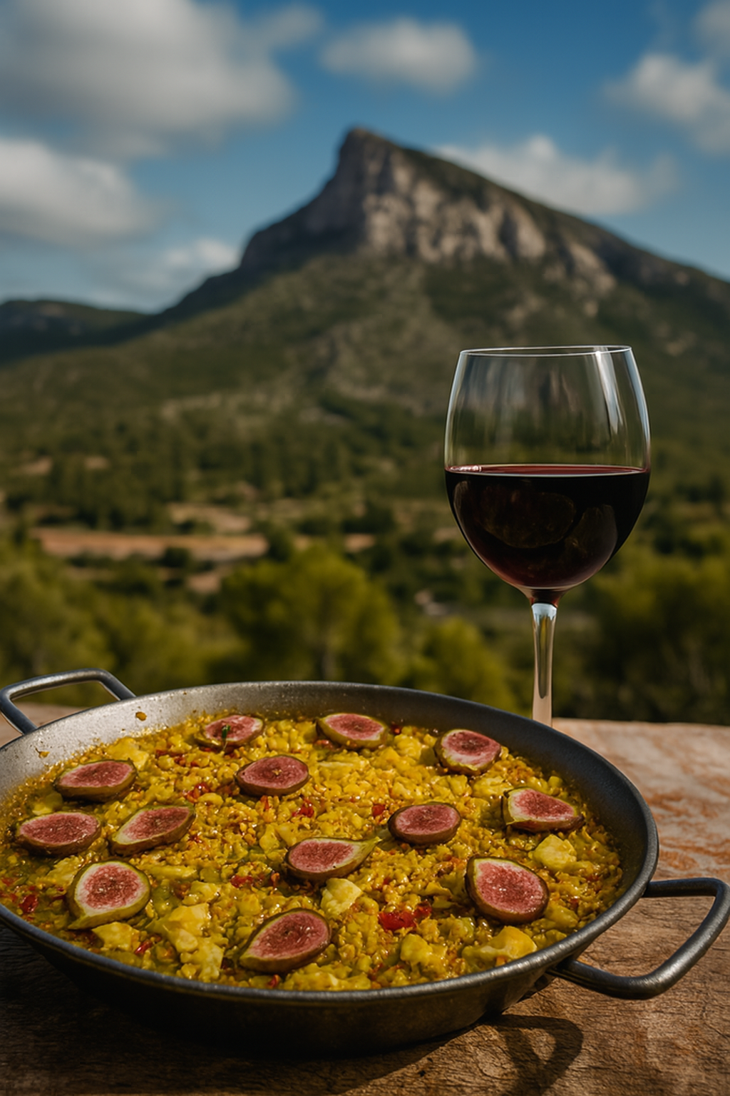 Maridaje: copa de vino al atardecer