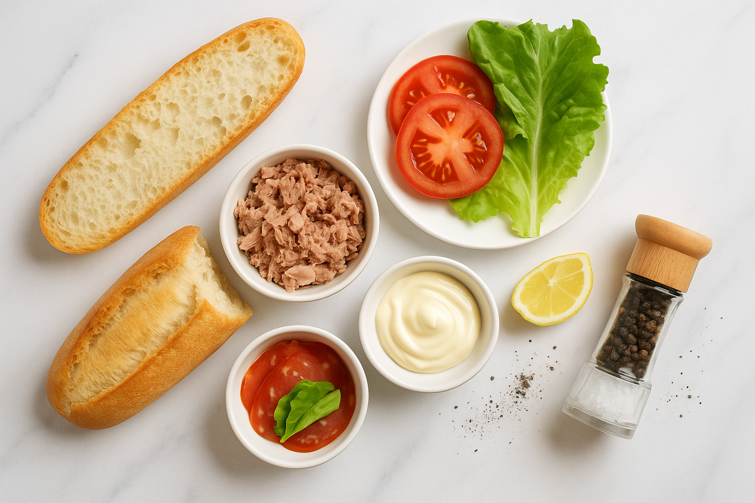 [translate:Ingredientes bocadillo atún mayonesa]