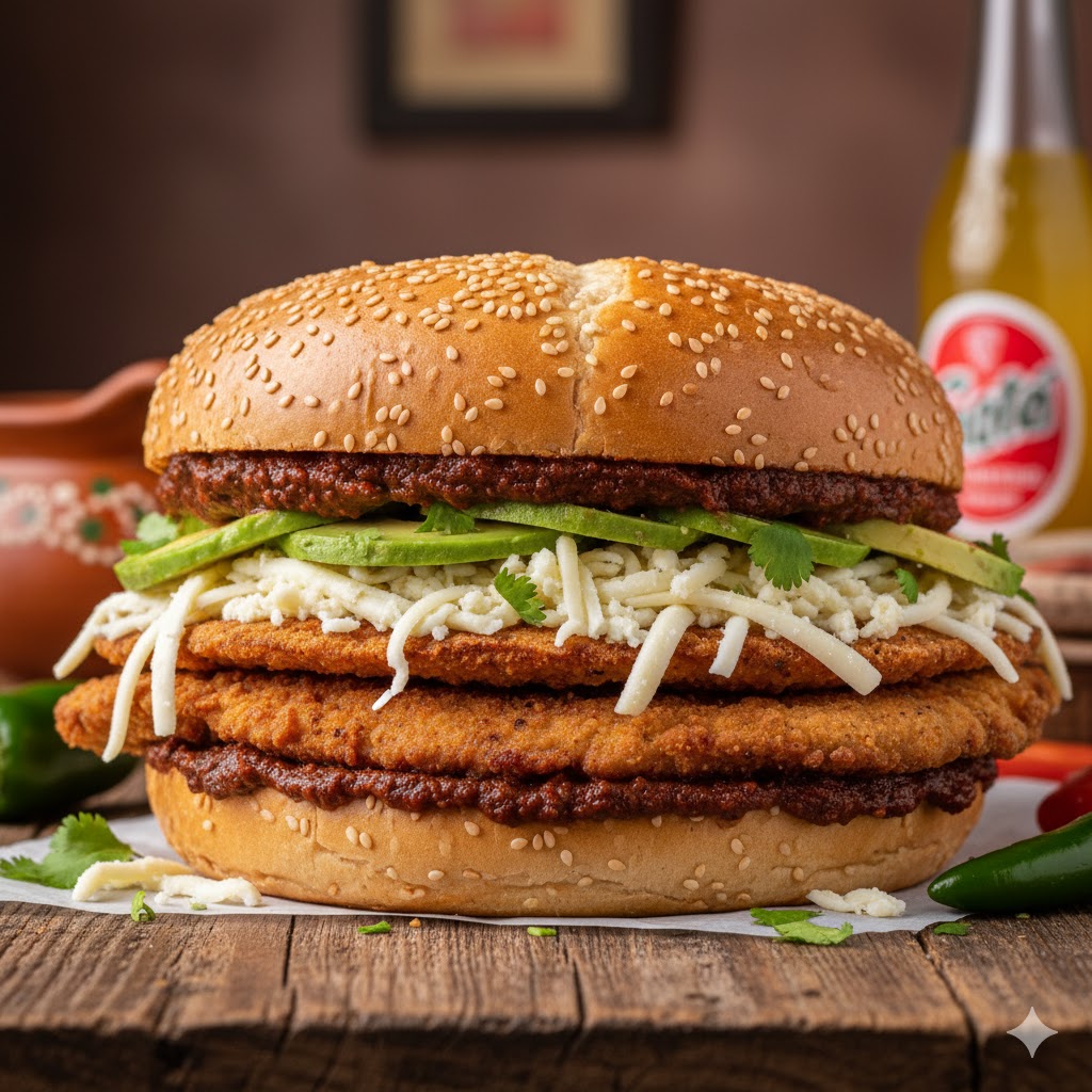 [translate:Bocadillo Cemita Poblana servido]