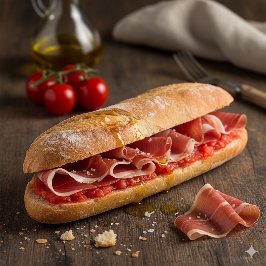 [translate:Bocadillo de jamón y tomate servido]