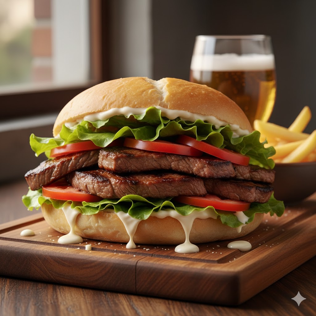 [translate:Bocadillo lomito argentino servido]