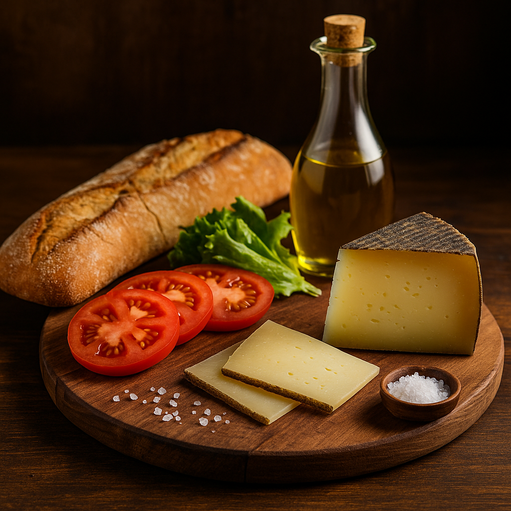 [translate:Ingredientes bocadillo queso curado aceite]