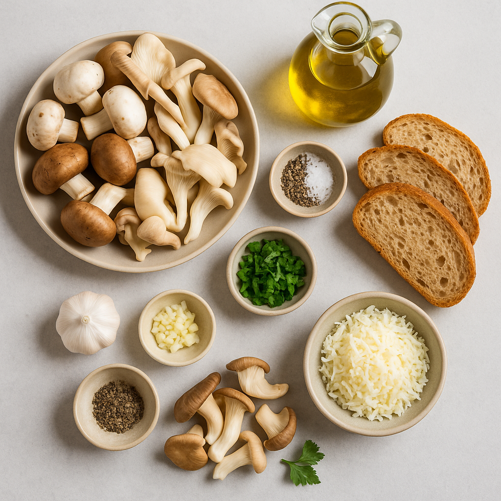 Ingredientes bocadillo de setas