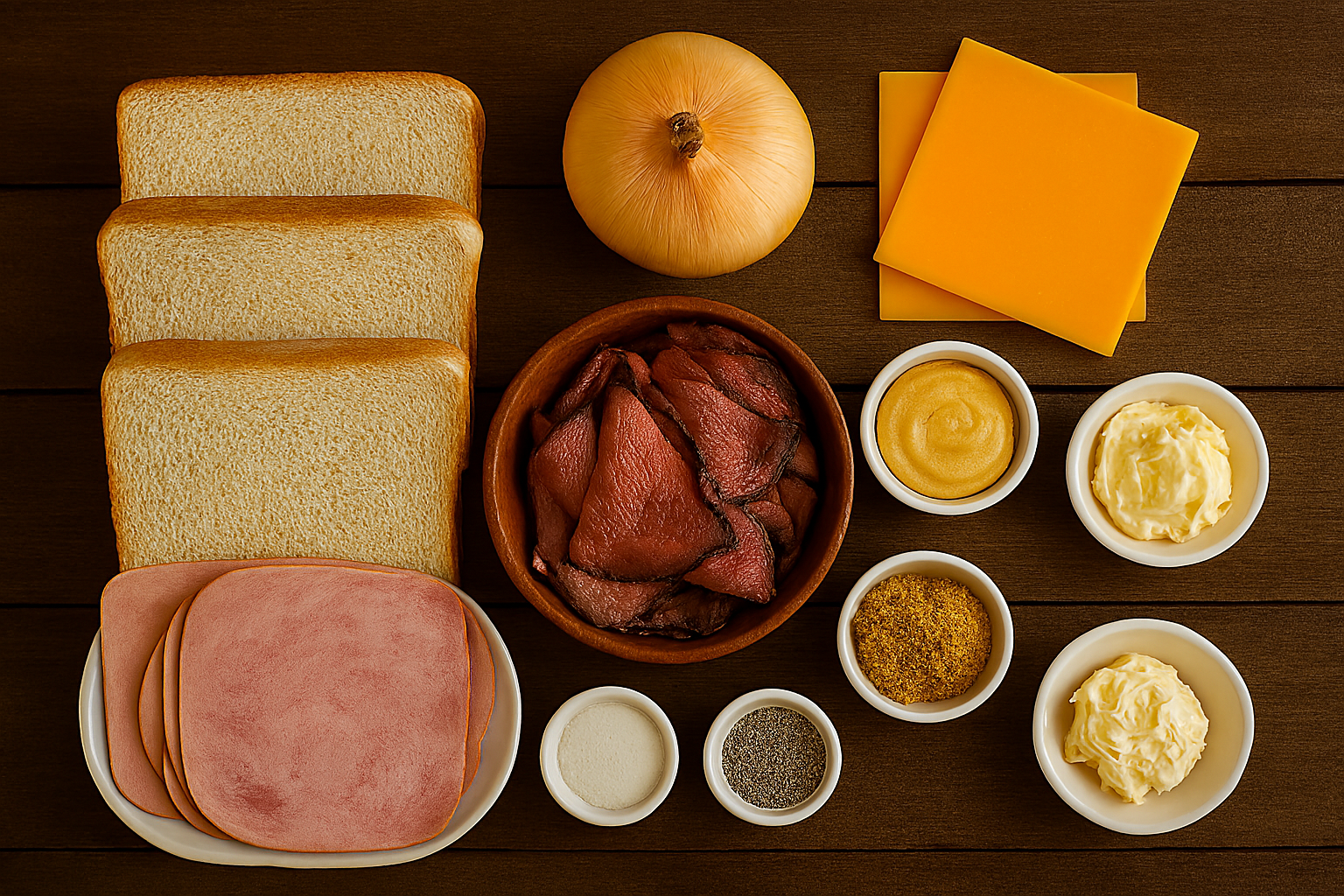 [translate:Ingredientes sándwich de roast beef con cebolla caramelizada]