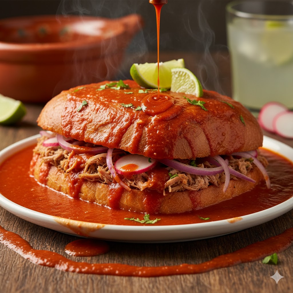 Torta Ahogada servida