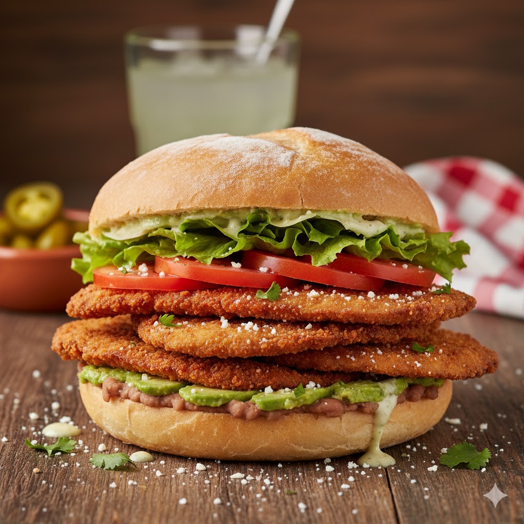 Torta de milanesa servida