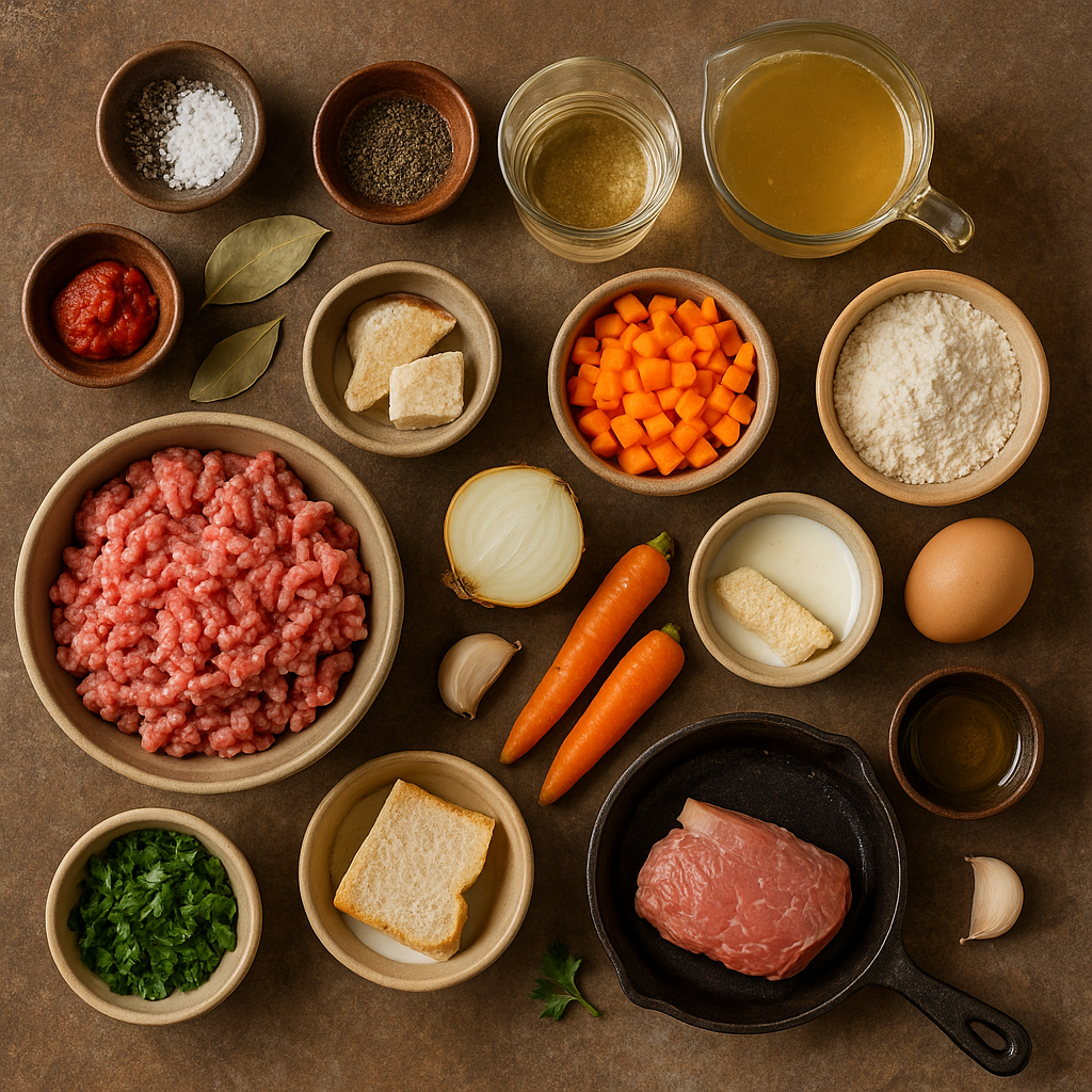 Ingredientes albóndigas en salsa