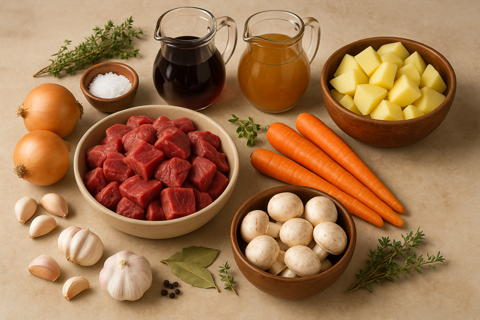 Ingredientes para estofado de ternera