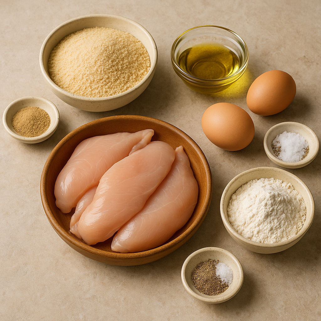 Ingredientes filetes de pollo empanados