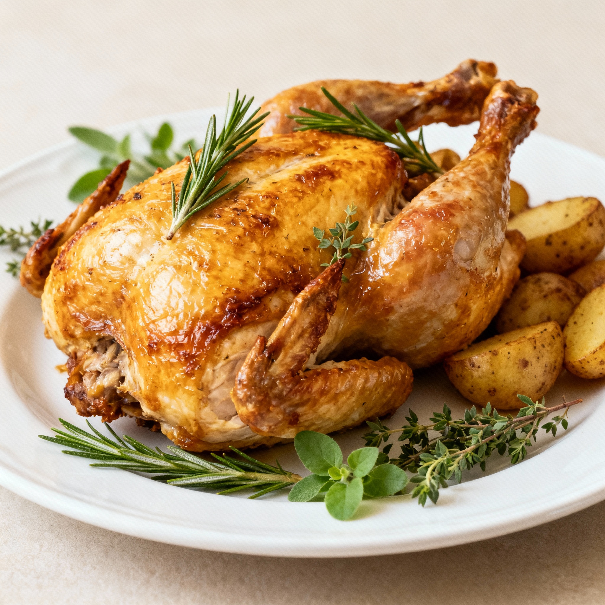 Pollo al horno con hierbas