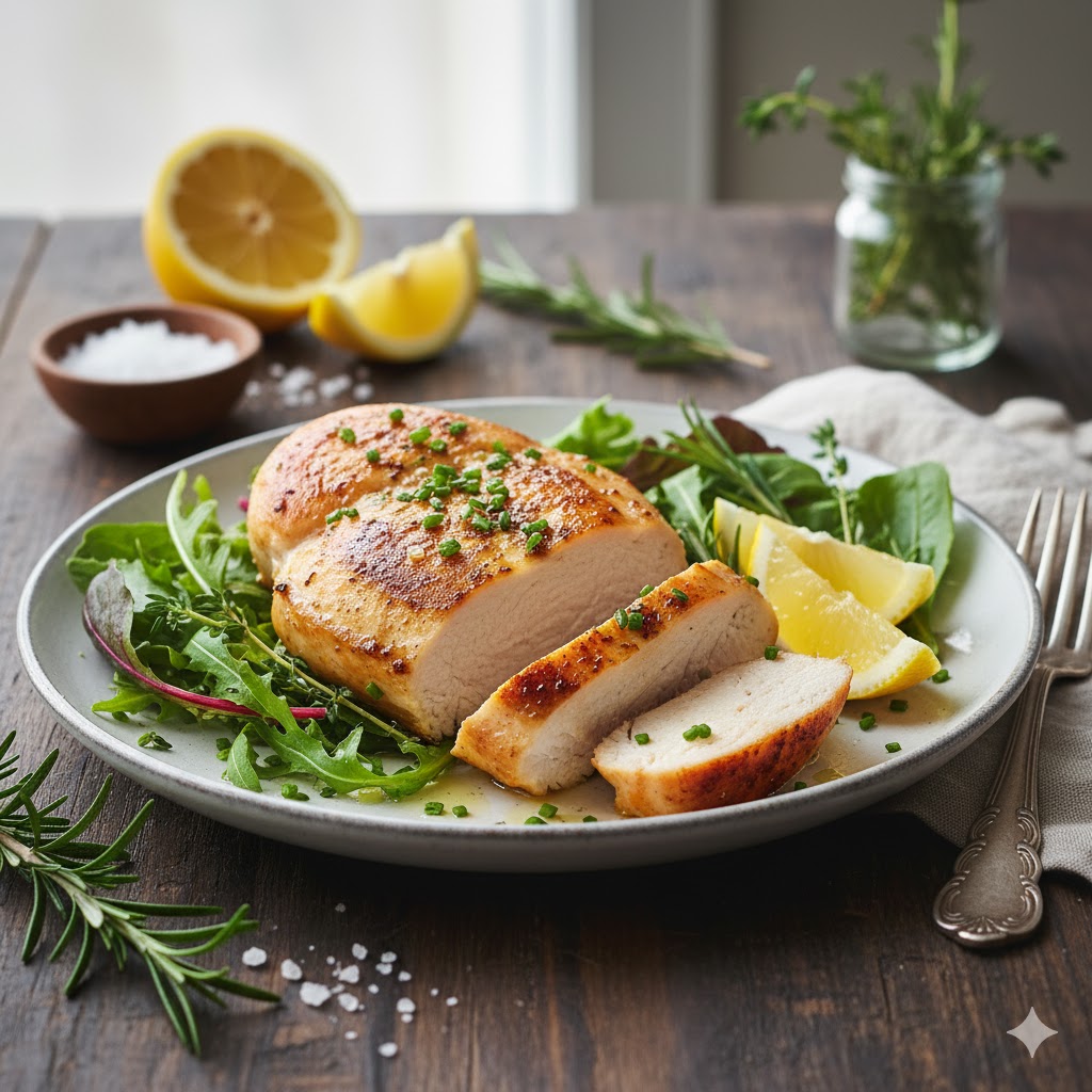 Pechuga sous-vide servida