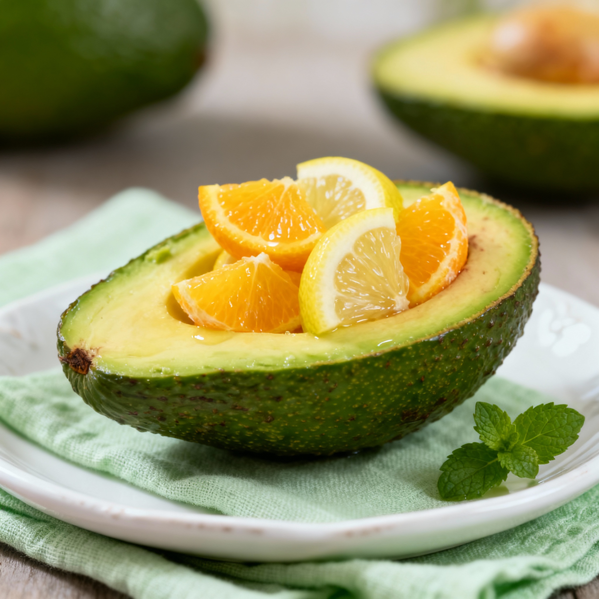 Aguacate relleno con cítricos