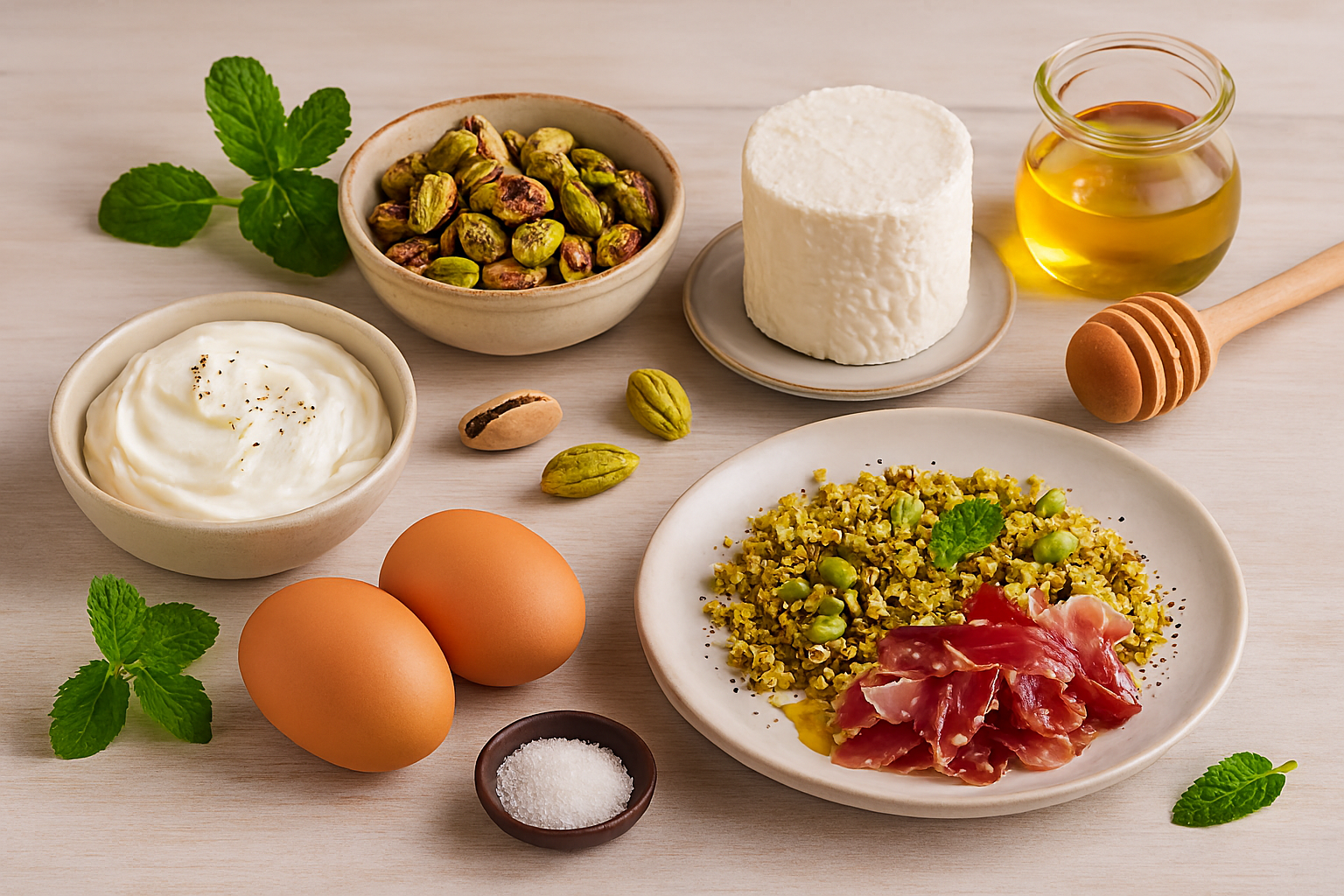 [translate:Ingredientes bombones de queso de cabra y pistacho]