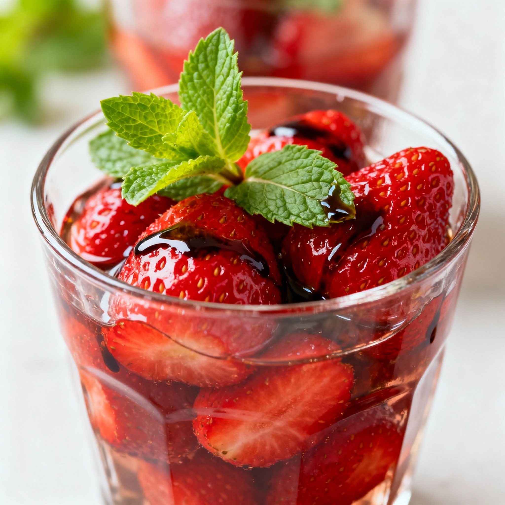 Fresas marinadas con vinagre balsámico