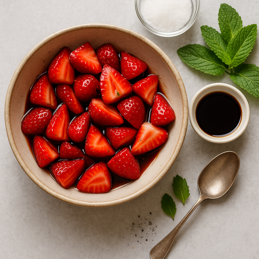 Ingredientes fresas marinadas