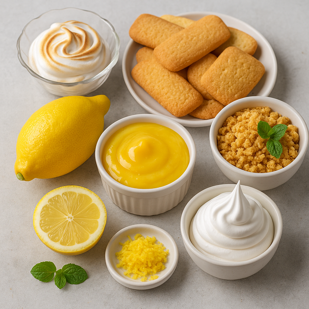 Ingredientes lemon pie desmontado