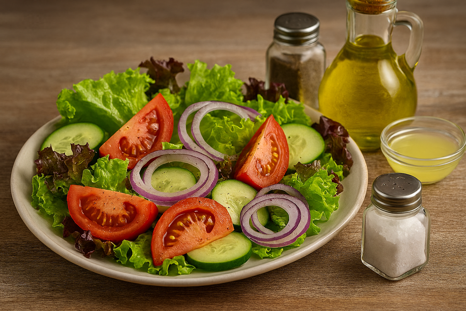 Ensalada verde clásica lista para servir