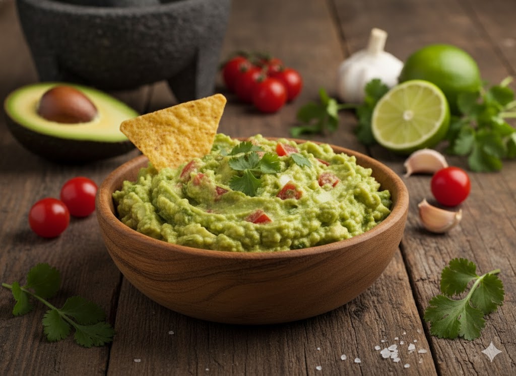 Guacamole clásico servido
