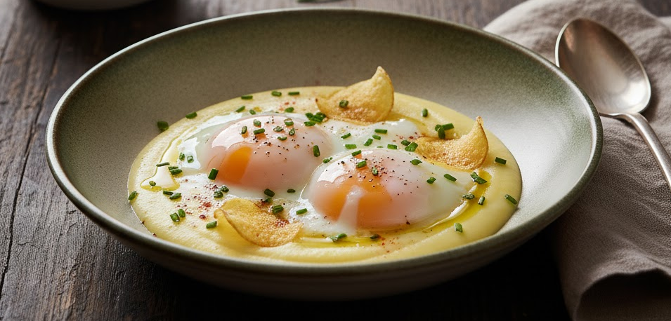 Huevos a Baja Temperatura con Crema de Patatas