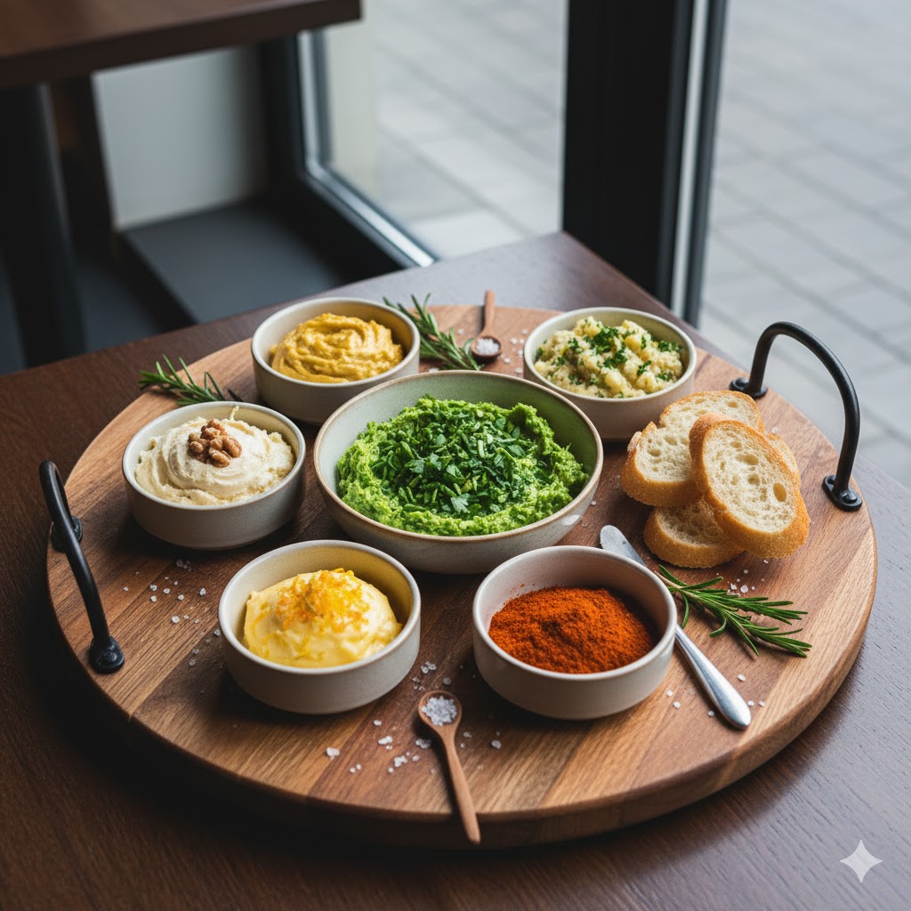 Variedades de mantequillas compuestas para untar