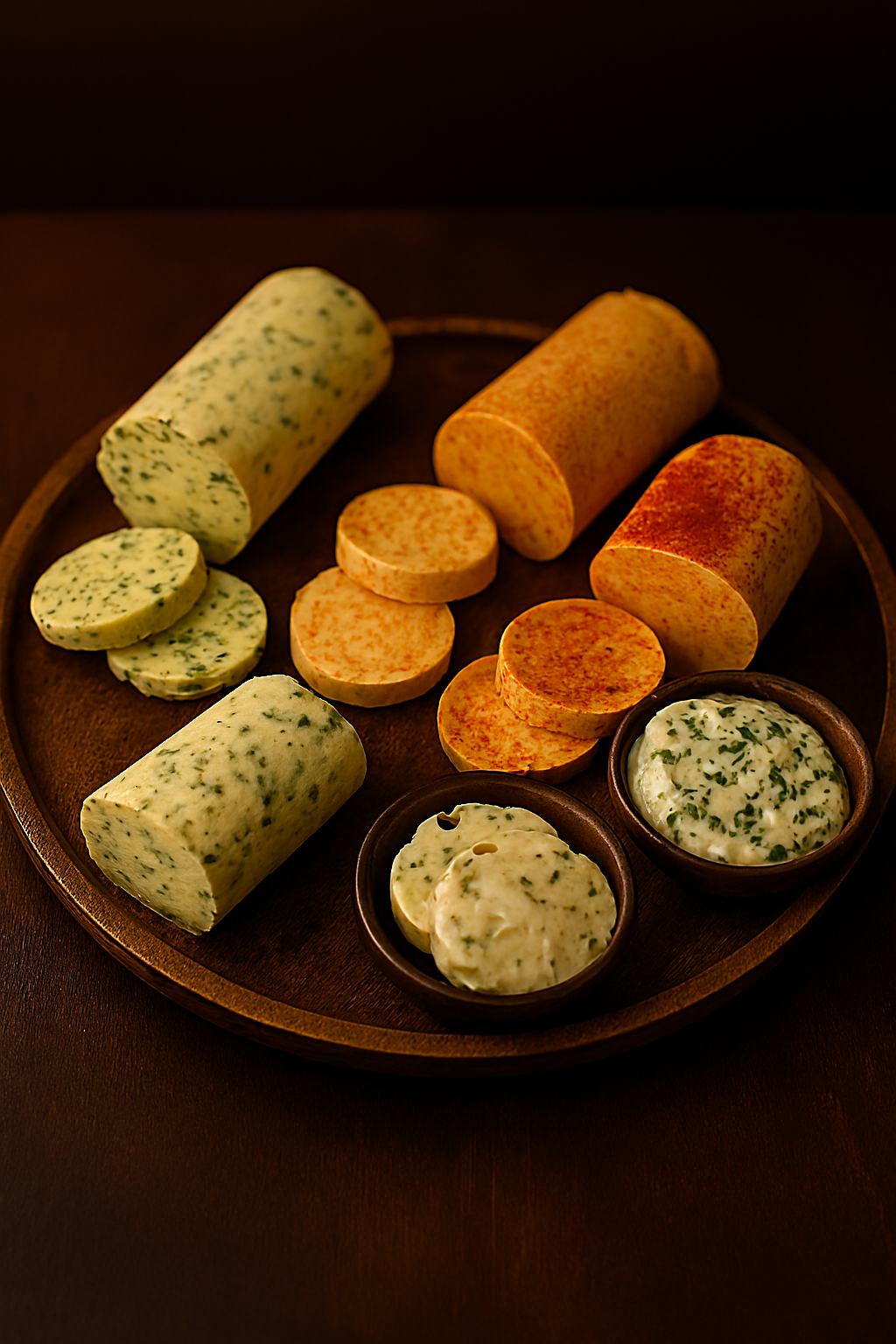 Surtido de mantequillas compuestas para untar