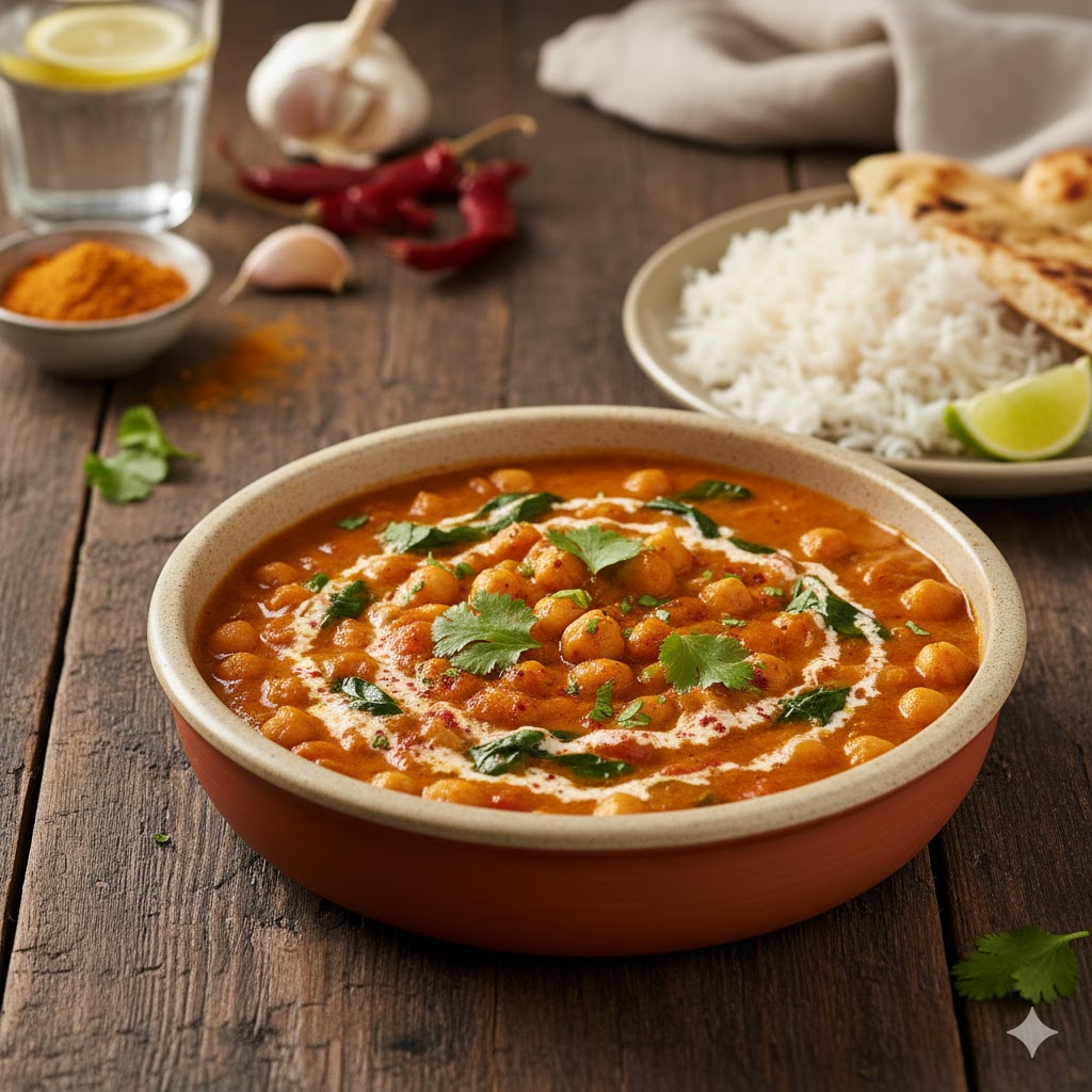 Curry de Garbanzos y Espinacas servido