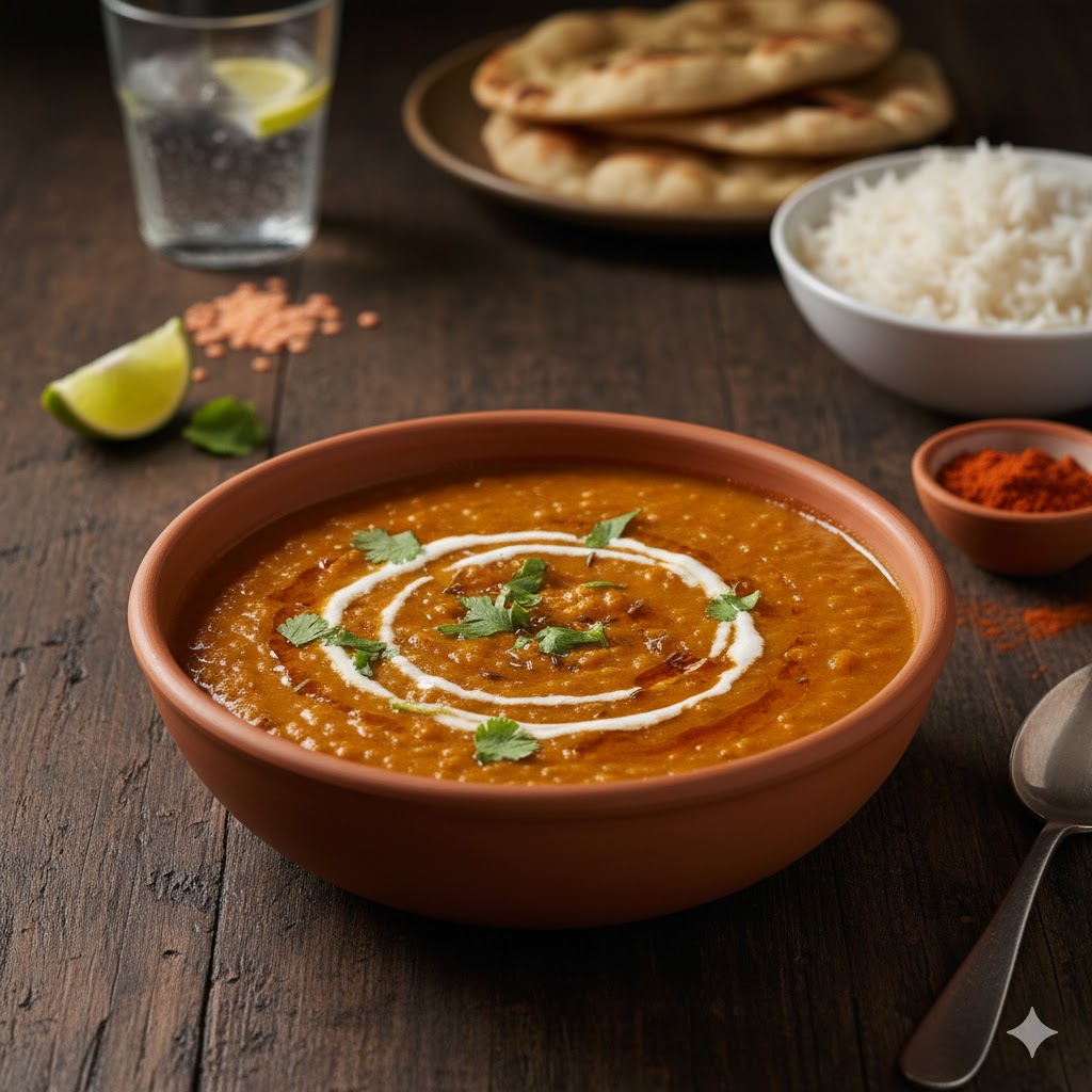 Dhal de Lentejas Rojas servido