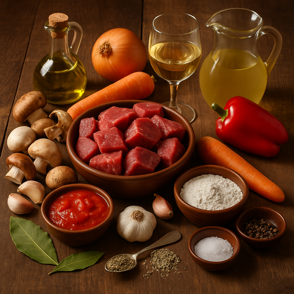 Ingredientes Estofado de Ternera con Setas